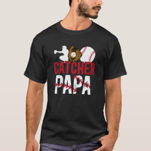 Baseball Catcher Papa Proud Papa of A Baseball Cat T-Shirt