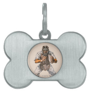 Baseball Catcher Pet Name Tag