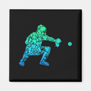 Baseball Catcher Player Youth Men Kids Boys Magnet