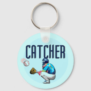 Baseball Catcher T-shirts and Gifts Keychain