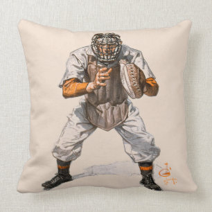Baseball Catcher Throw Pillow