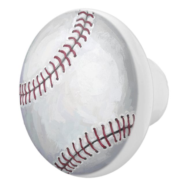 Baseball Ceramic Knob (Right)