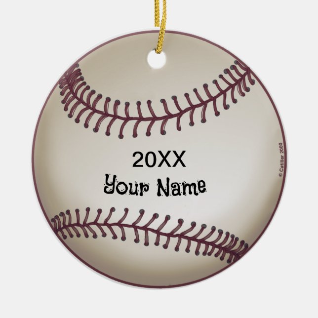 Baseball   ceramic ornament (Front)