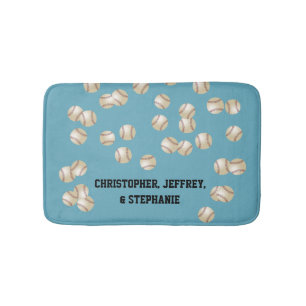 Baseball Choose Your Colour Personalized Light Bath Mat