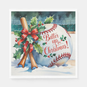 Baseball Christmas “Batter Up for Christmas!” Napkin