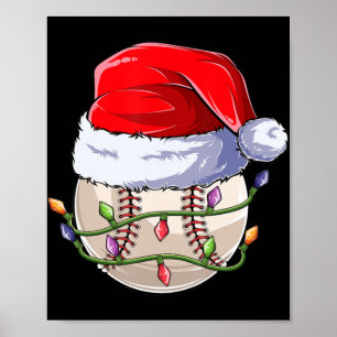 Baseball Christmas Boys Apparel, Fun Christma Sant Poster