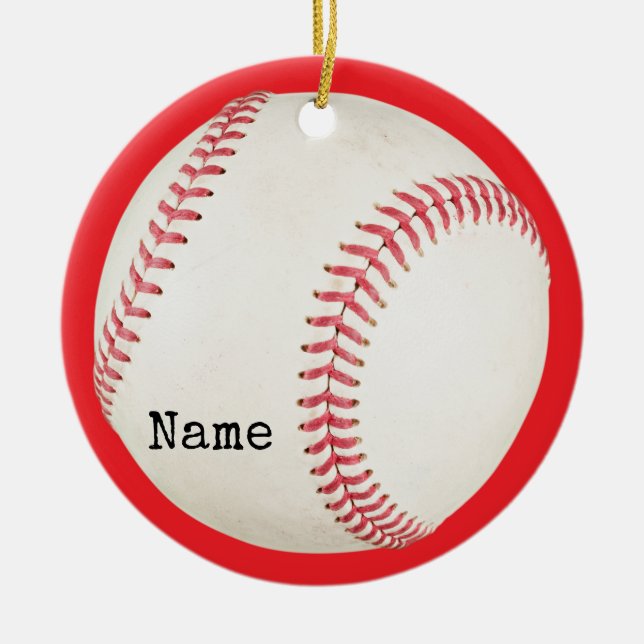 Baseball Christmas  Ceramic Ornament (Front)