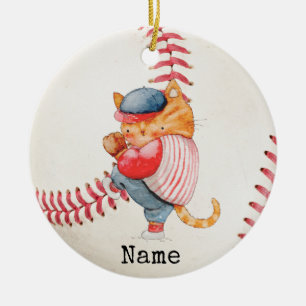 Baseball Christmas  Ceramic Ornament