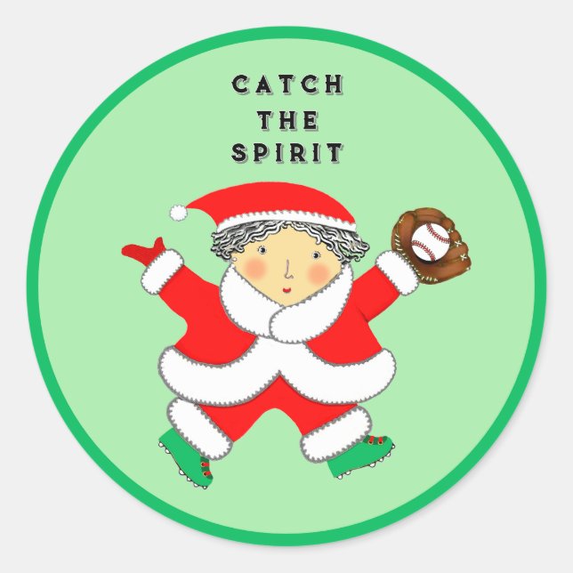 Baseball Christmas Classic Round Sticker (Front)