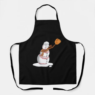 Baseball Christmas Dubbing Snowman Gift Mom or Dad Apron