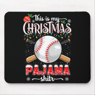 Baseball Christmas GiftS This Is My Christmas Paja Mouse Pad