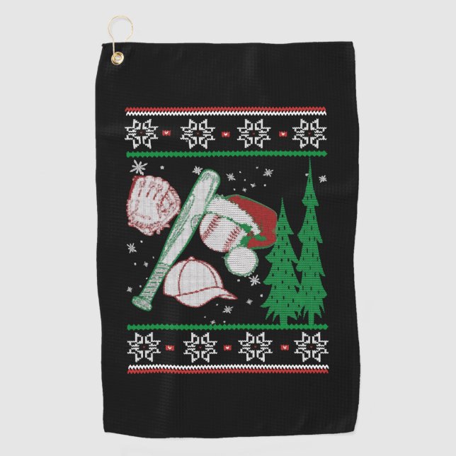 Baseball Christmas  Golf Towel (Front)