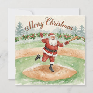 Baseball Christmas Holiday Card