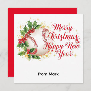 Baseball Christmas  Holiday Card