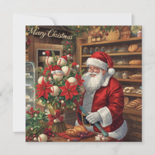 Baseball Christmas Holiday Card