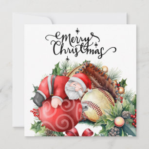 Baseball Christmas Holiday Card