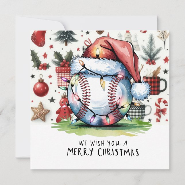 Baseball Christmas  Holiday Card (Front)