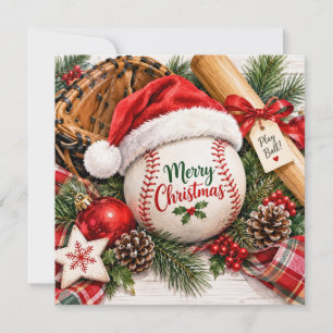 Baseball Christmas Holiday Card