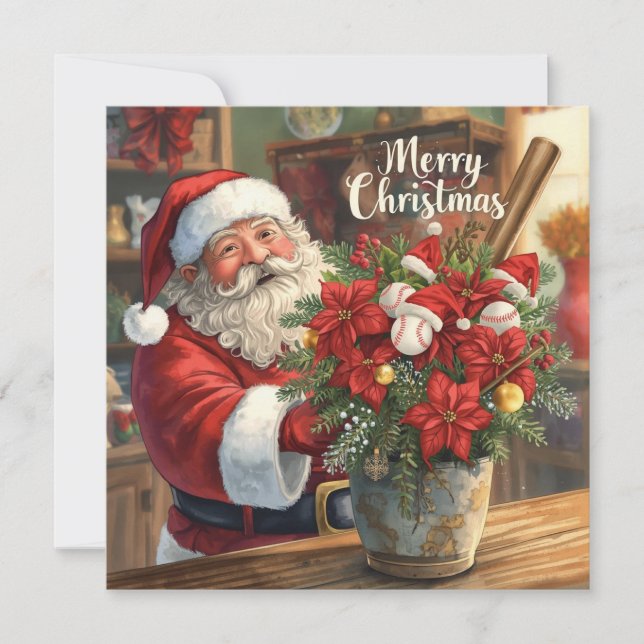 Baseball Christmas  Holiday Card (Front)