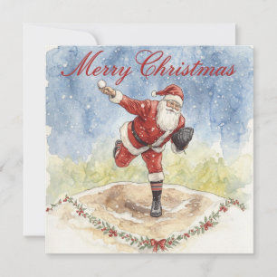Baseball Christmas Holiday Card