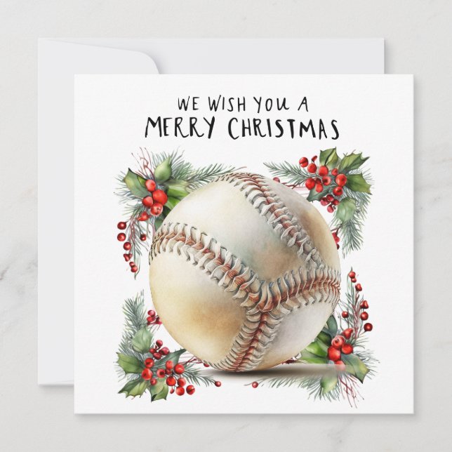 Baseball Christmas  Holiday Card (Front)