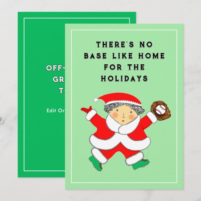 Baseball Christmas Holiday Card (Front/Back)
