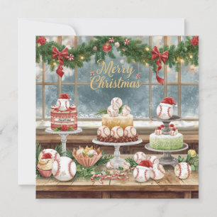 Baseball Christmas  Holiday Card