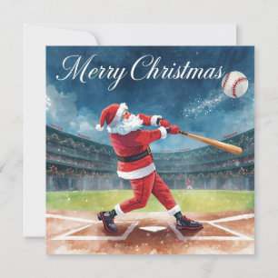 Baseball Christmas Holiday Card