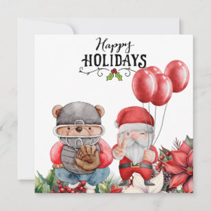 Baseball Christmas  Holiday Card