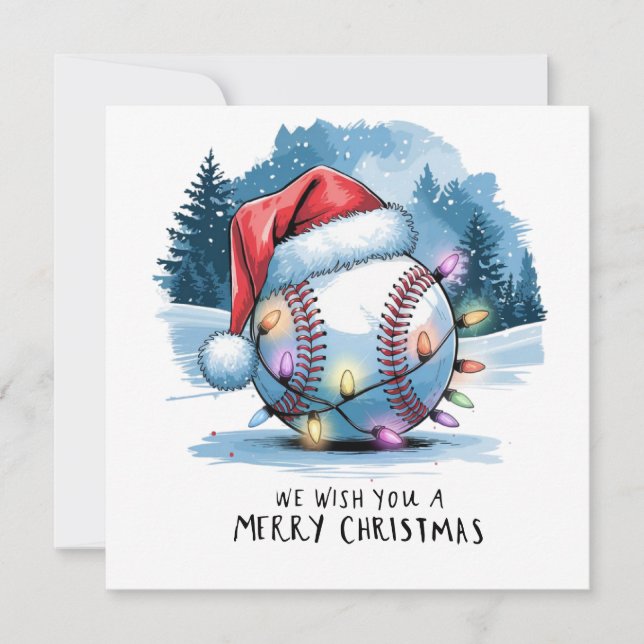 Baseball Christmas  Holiday Card (Front)