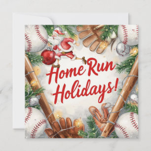 Baseball Christmas Holiday Card