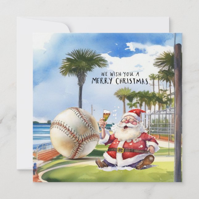 Baseball Christmas  Holiday Card (Front)