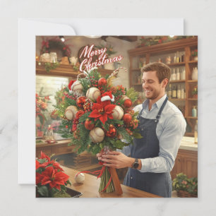 Baseball Christmas  Holiday Card