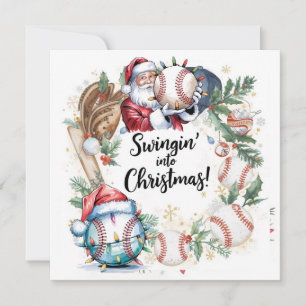 Baseball Christmas Holiday Card