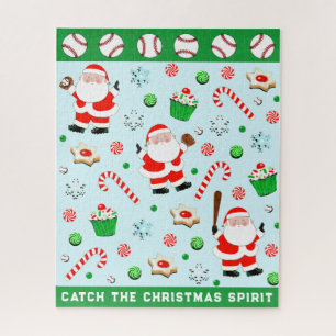Baseball Christmas Holiday Jigsaw Puzzle