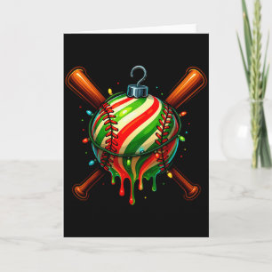 Baseball Christmas Ice Cream Drip Baseball Dripng  Card