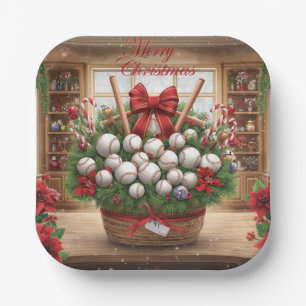 Baseball Christmas  Paper Plate