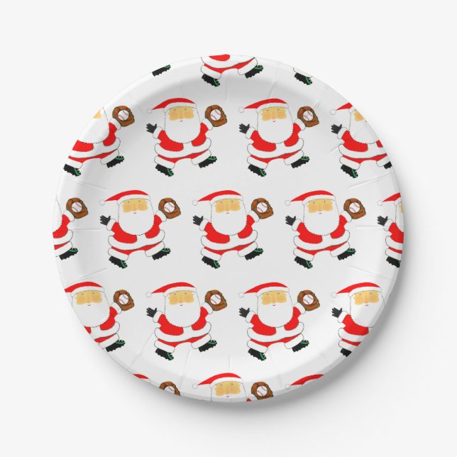 Baseball Christmas Paper Plate (Front)