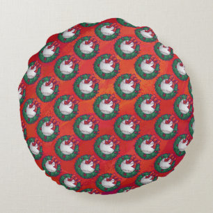Baseball Christmas Round Pillow