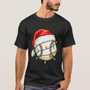 Baseball Christmas Shirt Funny Santa Hat Srt Men K