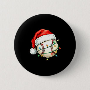 Baseball Christmas Shirt Funny Santa Hat Srt Men K 2 Inch Round Button