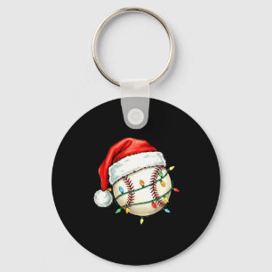 Baseball Christmas Shirt Funny Santa Hat Srt Men K Keychain