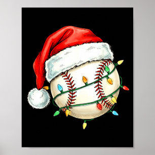 Baseball Christmas Shirt Funny Santa Hat Srt Men K Poster