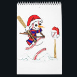 Baseball Christmas Snowman Playing Baseball  Calendar<br><div class="desc">"Combine the love for baseball and the holiday season with our 'Baseball Christmas Snowman Playing Baseball' design. Celebrate Christmas with a sporty twist."</div>