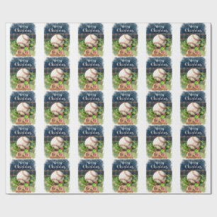 Baseball Christmas themed at stadium Wrapping Paper