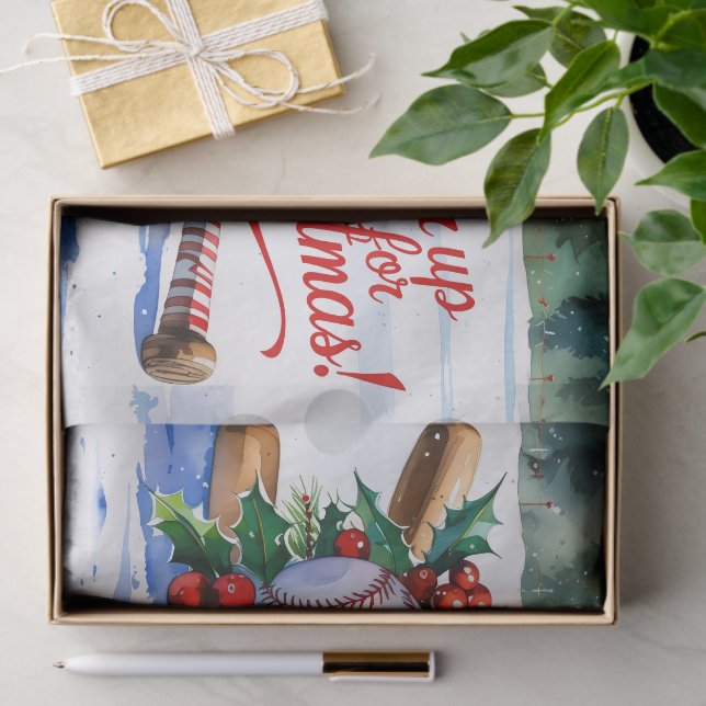 Baseball Christmas themed Batter Up for Christmas! Tissue Paper (Gift)