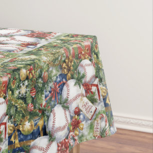 Baseball Christmas themed for player  Tablecloth
