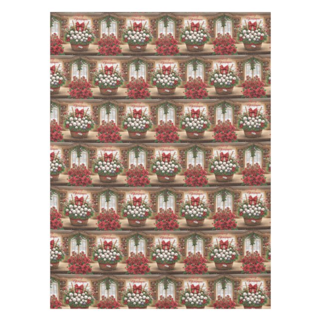Baseball Christmas themed for player  Tablecloth (Front)