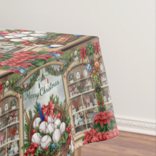 Baseball Christmas themed for player  Tablecloth