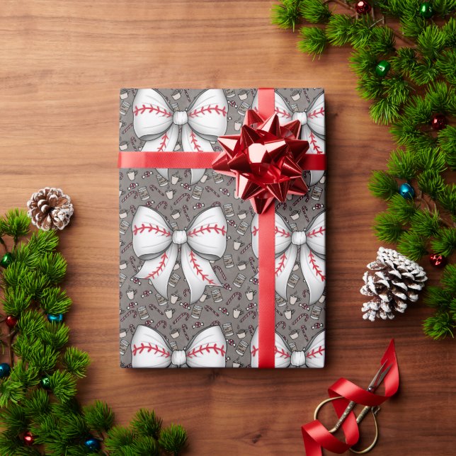 Baseball Christmas themed for Player  Wrapping Paper (Holiday Gift)